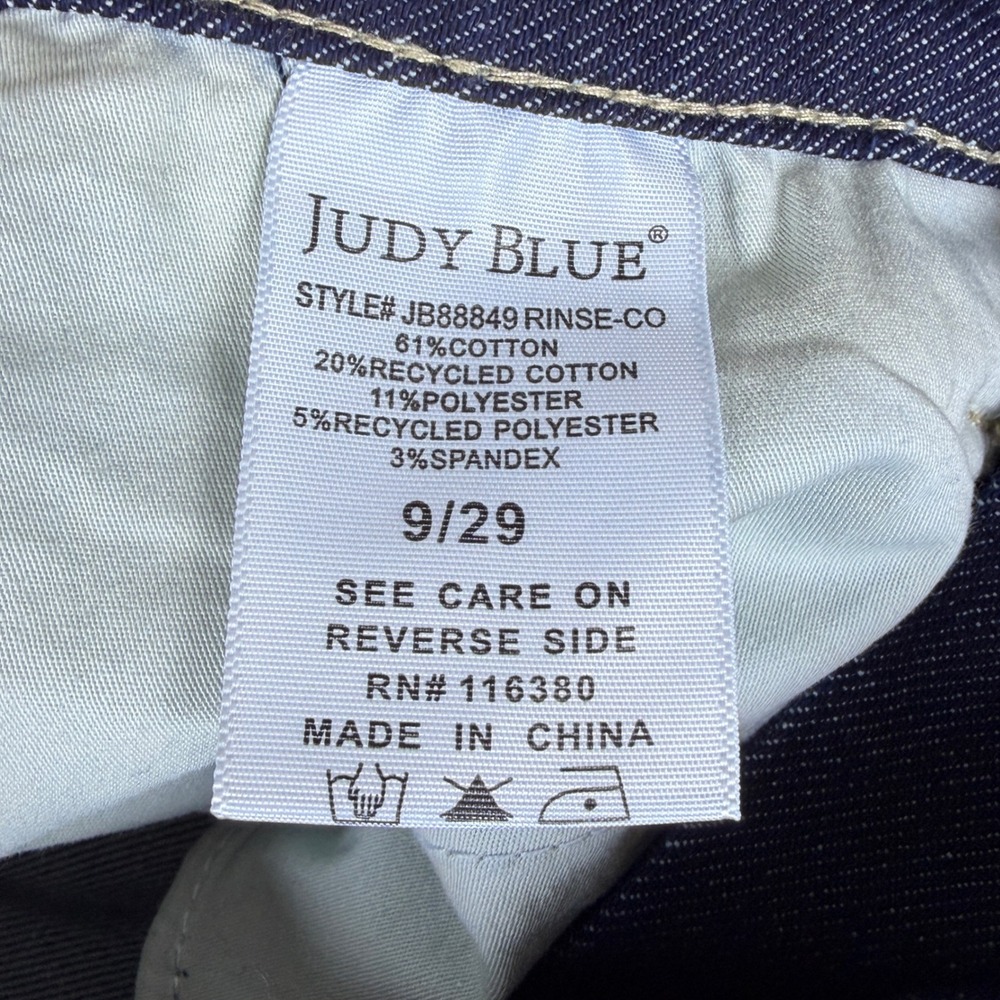 Judy Blue Retro Wide Leg Size 9/29 Jeans Dark Rinse Indigo JB88849 NEW - Picture 5 of 11